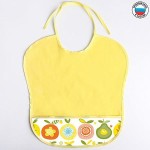 Нагрудник детский, Dino&Rhino (Дино и Рино) р. 33смх33см 1 шт слюнявчик непромокаемый с карманом с ПВХ-покрытием на завязках дизайн в ассортименте